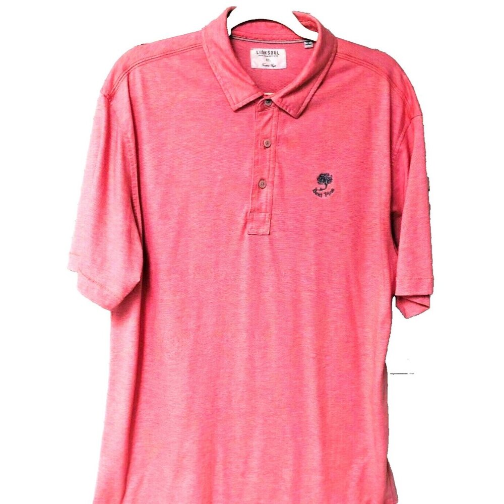 Linksoul Coral Polo Golf‎ Shirt Men's XL BENT PINE Tempus Fugit Luxury Cotton